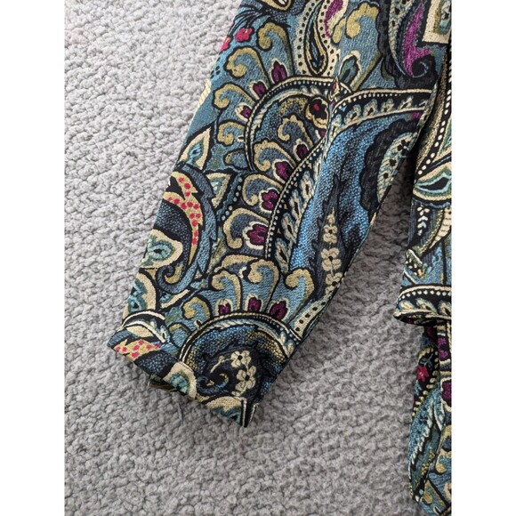 J. Jill Carmine Paisley Long Sleeve Women's Blouse size Large - Picture 10 of 11